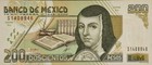 2000 Mexico 200 Pesos Banknote  75th Anniversary Of Banco De Mexico  Temple  Unc