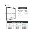 56-60  W X 72  H Semi-frameless Sliding Shower Door  Matte Black 60  W X 72  H
