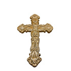 Cast Iron Rustic Metal Cross Wall Hanging 10  By 6 5  With Floral Center