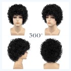 Men s 12in Short Curly Wig Black Heat Resistant Synthetic Full Cosplay Party Wig