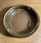 Vintage Mid Century Glass Ashtray With Top Grain Cowhide Base Cigarette Cigar