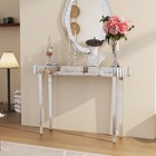 Modern Oval Console Table Mirrored Glam Silver Entryway Desk Living Room Hallway