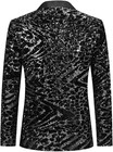 Mens One Button Sequin Blazer Party Festival Tuxedo Jacket Slim Fit Coat
