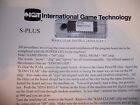 Igt S  S-plus Slot Machine Ram Clear Ivc123 Chip Instructions W free Shipping