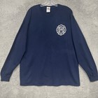 Vtg Fdny Fire Department Shirt Xl Blue Long Sleeve Emergency Crew Flag Logo
