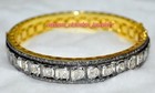 Vintage 5 56ctw Genuine Old Mine Rose Antique Cut Diamond Silver Bracelet Bangle