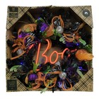 Member s Mark 26  Pre-lit Neon Halloween Boo Wreath