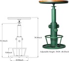 3 Piece Pub Set Retro Bar Table Bicycle Chain Stools Adjustable Antique Green