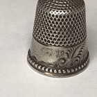 Antique Ketcham   Mcdougall Sterling Silver Thimble    landscape    C1880s Size12