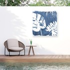 Tropical Indigo Outdoor Canvas Print 18x18 Weatherproof Wall Art Patio Decor