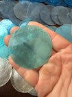 50pc Blue Mixed Natural Capiz Sea Shells Round Windchime Charms 2 