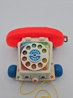 Vintage 1961 Fisher Price Chatter Phone Moving Eyes  747 Pull Toy Works