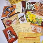 35 Pc Vintage Ephemera Lot Orange Yellow Brown Fall Color Paper Pack A35
