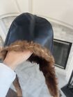 Vintage Leather Motorcycle Skull Military  Hat Flying Aviator Helmet Cap Antique