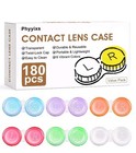 Contact Lens Cases 180 Pack Transparent Cute 6 Color - Perfect For Home   Travel