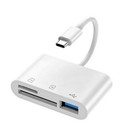3-port Usb Type C To Card Reader Adapter Sd Card Reader For Macbook Pro Laptop H