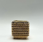 Vintage Mcm Weeping Gold Gloss Square Pedestal Base Planter Flower Pot 