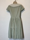 Vintage 50s Nelly Don Green   White Gingham Dress Double Breasted Rockabilly