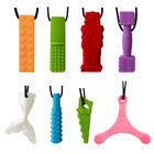 Baby Silicone Teether Kids Chew Necklace Sensory Chewy Pendant Oral Motor Toys T