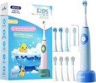 Kids Electric Toothbrush Ages 5-8 Rechargeable 2 Soft Brush Heads Timer 70-day