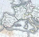 1835 Bradford Map Southern Europe Spain France Italy Greece Hungary Madrid Paris