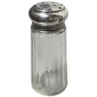 Antique Sterling Silver Lidded Glass Crystal Jar English Shaker Top Marked 5-1 4