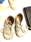 Vintage Baby Shoes - Buster Brown   3 Pair Hand Knitted Booties - Shoebox Incl 
