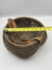 Primitive Wood Splint Farm Egg Butt Buttocks Gathering Basket Americana