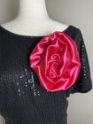 Silk Satin Large Flower Brooch Pin Handmade For Dress   Suit Blazer Accessories