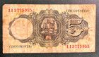 Spain  1951  5 Pesetas  P-140  Grade  Fine  Free Shipping