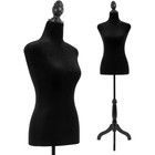 Fdw Adjustable Female Dress Form Sewing Mannequin Wooden Tripod Stand Black