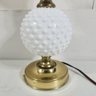 Vintage Hobnail White Milk Glass Lamp Brass Base Night Light Table Lamp No Shade