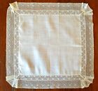Vintage Hanky 1900s Linen Valenciennes Lace Double Row Off White Exquisite New