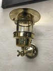 Mid Century Original Brass Old Nautical Ship Wall Light With Shade Set Of 2