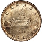 1935 Canada  1 One Dollar Silver Coin - Ngc Ms 62 - Km  30