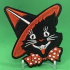 3pc Vintage Style Halloween Iron On Patch Set Witch  Cat   Pumpkin Beistle Vtg