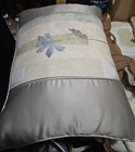 Vintage Croscill Spa Leaf Lumbar Throw Pillow Floral Blue Green 19 X 13
