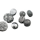 8 Black Vintage Plastic Fancy Buttons Round Mixed Designs And Sizes Washable