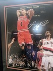 Derrick Rose Psa In The Presence Auto 28x24 Matted Framed Photo Ready To Hang
