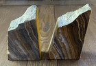 Bookends Verde Antique Marble Natural Cut Stone Bookends
