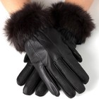 Alpine Swiss Womens Dressy Gloves Genuine Leather Thermal Lined Faux Fur Cuffs