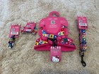 Sassy Meow Hello Kitty Cat Dog Harness Small Collar Small Leash Bow Complete Set