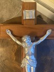 Wooden Last Rites Crucifix  Holy Water Bottle  Candles