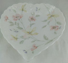 Vtg Mikasa Pastel Garden  Flowers Floral Heart Shaped Trinket Dish 80 s 6    B2
