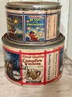 Rusted Campfire S   mores   Fireworks Nesting Metal Tins     Rustic Americana