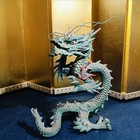 Japanese Bronze Fierce Expression Dragon Statue 9 06inch Lucky Symbol Ornament