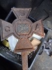 Cast Iron Cemetery Grave Marker Cross D Co Vt Inf Civil War Vet 1831-1865