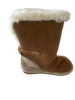 Oshkosh B   gosh Toddler Girls Faux For Winter Boots Brown Gold Glitter Sz 5 Nwot