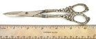 Antique Beautiful Sterling Silver Grape Motif Scissors Ornate Handle 6  Long