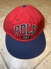 Polo Ralph Lauren Embroidered Cotton 1967 Logo Script Chino Cap Red Blue O s Nwt